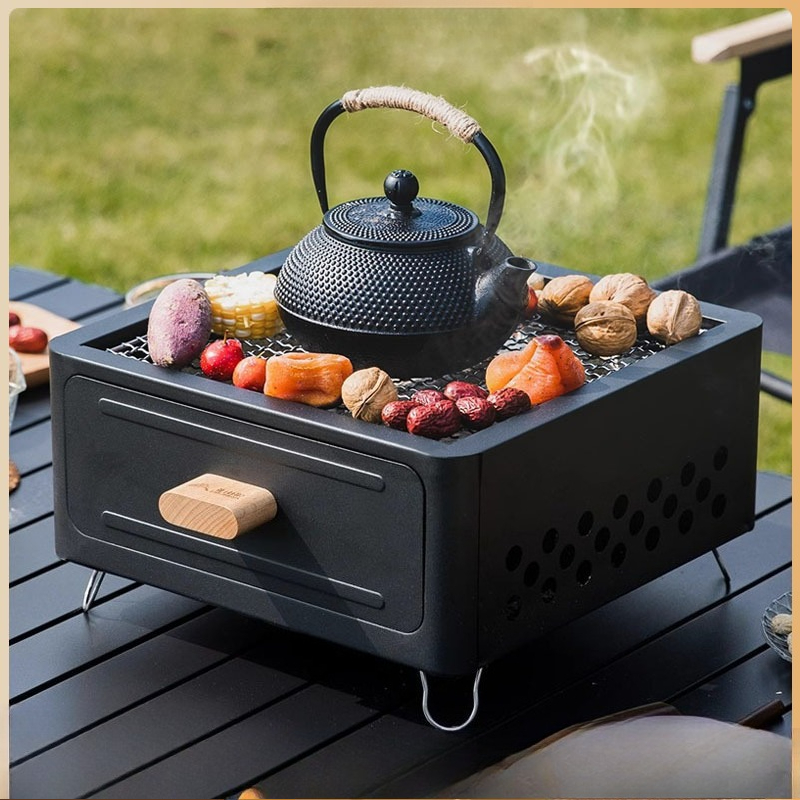 Cooking Outdoor Camping - Griglia portatile a carbone per barbecue,