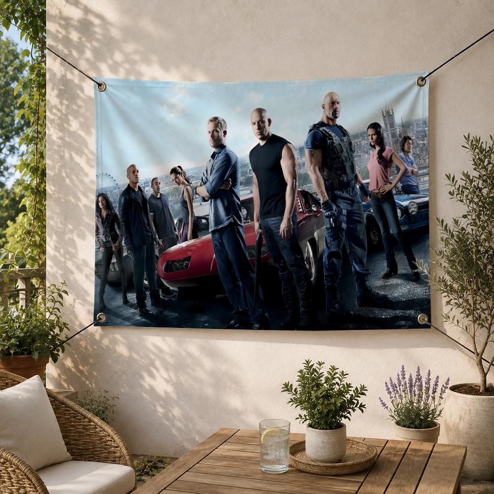 Outdoor Camping Movies - Bandiere Decorative del Film d'Azione F-Fast