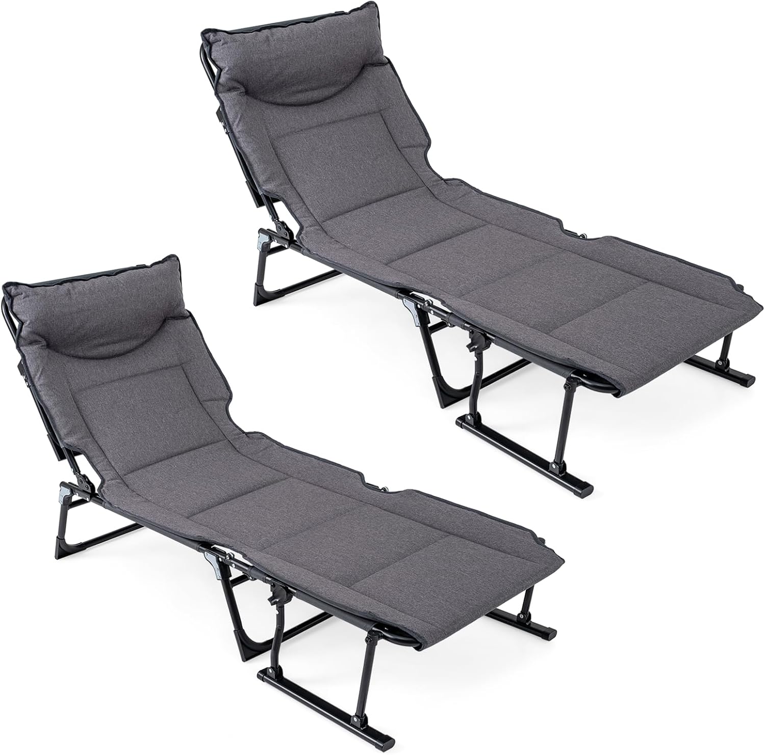Outdoor Camping Folding Chair - Set di 2 sedie a sdraio