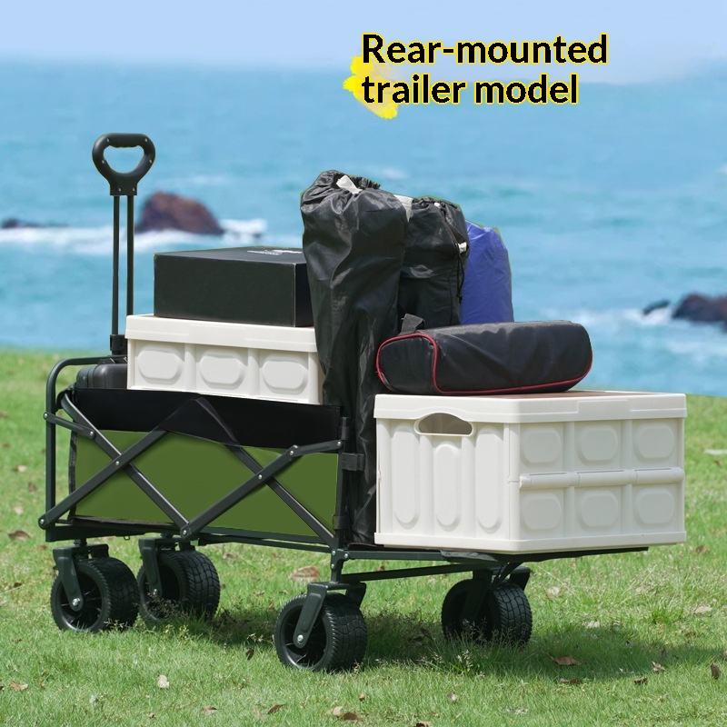 Outdoor Camping And Fishing - Carrello Pieghevole a Quattro Ruote per