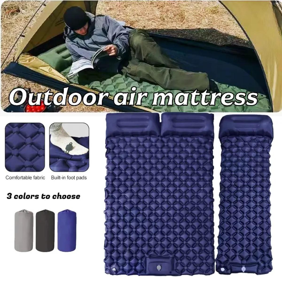 Camp Pillow Compressible - Materasso gonfiabile singolo e doppio, materassino