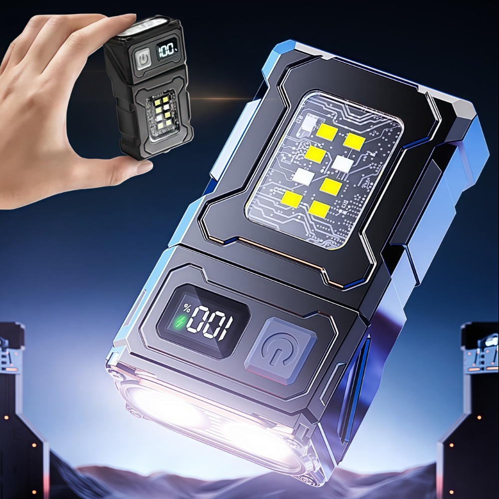 Outdoor Camping And Fishing - Mini Torcia LED Ricaricabile con Clip