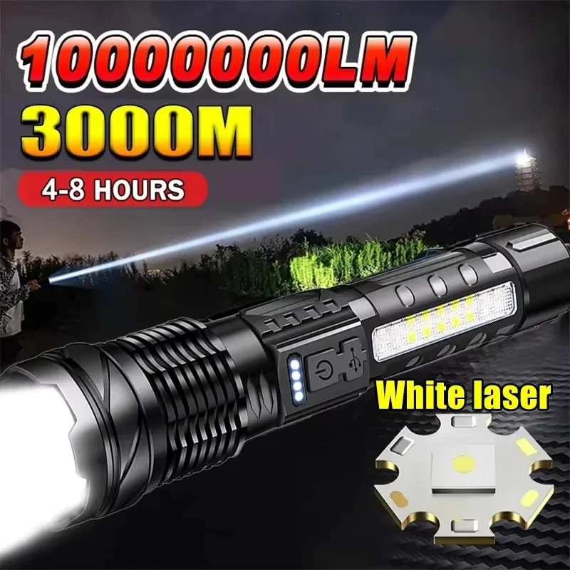 Outdoor Camping And Fishing - Potente Torcia LED con Indicatore Batteria,