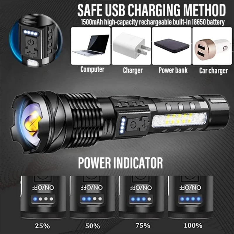 Potente torcia a LED ricaricab - Outdoor Camping And Fishing recensione e prezzo