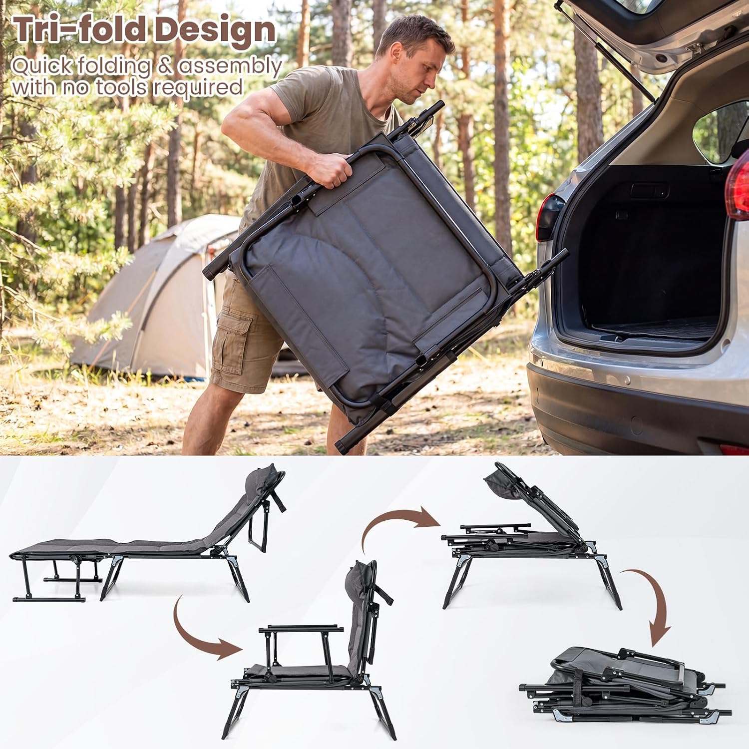 Set di 2 sedie a sdraio pieghe - Outdoor Camping Folding Chair recensione e prezzo