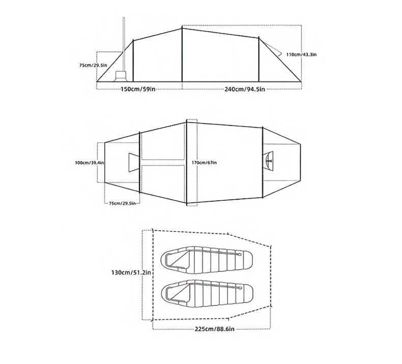 Tenda da campeggio a tunnel pe - Outdoor Camping Tents For Sale recensione e prezzo