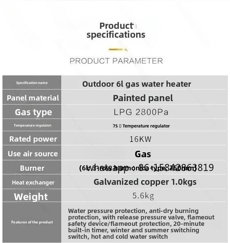 Scaldabagno a Gas per Camper,  - Outdoor Camping Water Heater recensione e prezzo