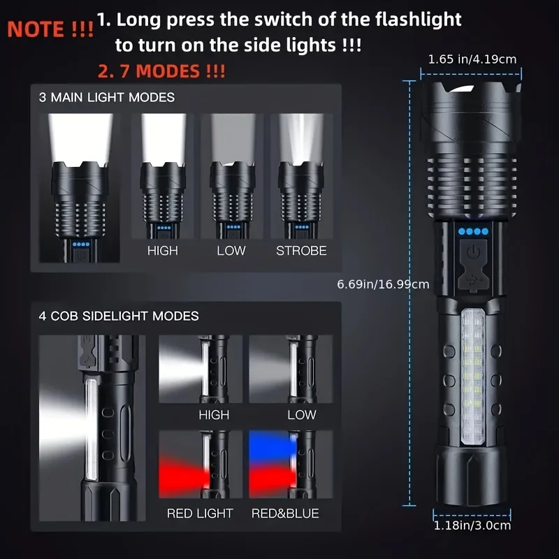Potente Torcia LED con Indicat - Outdoor Camping And Fishing recensione e prezzo